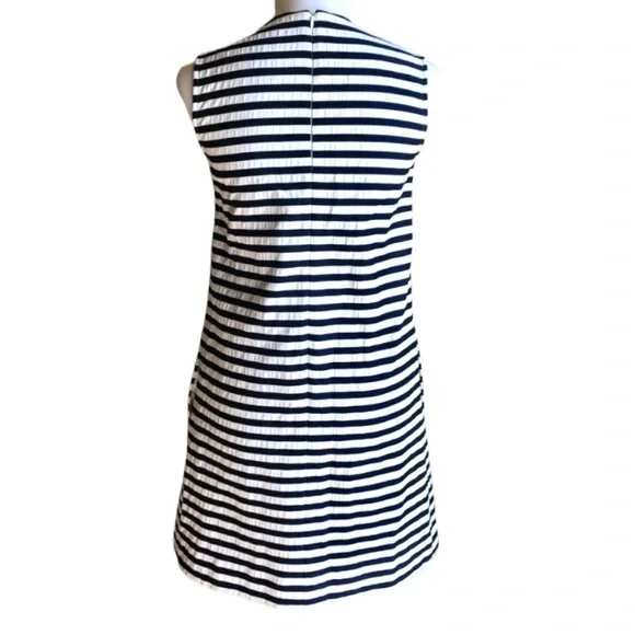 J. McLaughlin Tracy Blue & White Stripe Shift Dress (M) - Picture 7 of 12